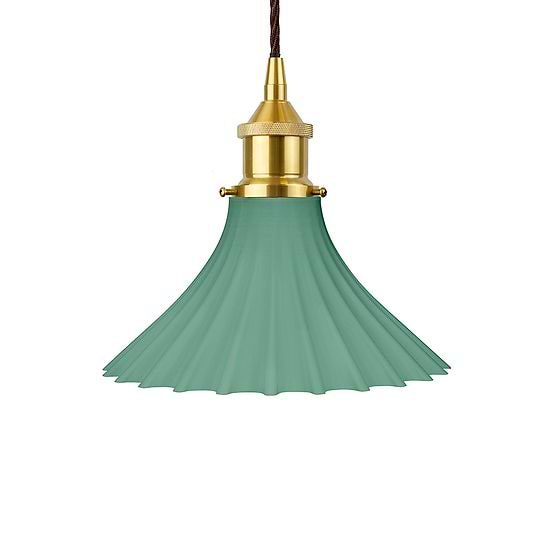 Scallop Fluted Bell Soft Sea Green Pendant Light