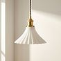 Scallop Fluted Bell Surf White Pendant Light