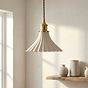 Scallop Fluted Bell Surf White Pendant Light