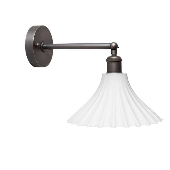 Scallop Fluted Bell Surf White Wall Light