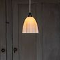 Soft White Fluted Cloth Pendant Light