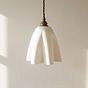 Soft White Fluted Cloth Pendant Light