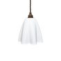 Soft White Fluted Cloth Pendant Light