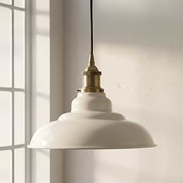 Clay White St Edmund's Painted Pendant Light