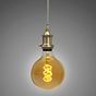 Soho Lighting Antique Brass Decorative Bulb Holder with Green Twisted Cable