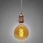 Soho Lighting Antique Copper Decorative Bulb Holder with Green Twisted Cable