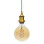 Soho Lighting Antique Gold Decorative Bulb Holder with Green Twisted Cable