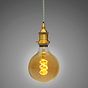 Soho Lighting Antique Gold Decorative Bulb Holder with Green Twisted Cable