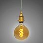 Soho Lighting Antique Gold Decorative Bulb Holder with Green Twisted Cable