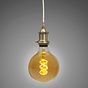 Soho Lighting Antique Brass Decorative Bulb Holder with Cream Twisted Cable