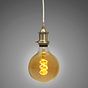 Soho Lighting Antique Brass Decorative Bulb Holder with Cream Twisted Cable