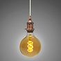 Soho Lighting Antique Copper Decorative Bulb Holder with Cream Twisted Cable
