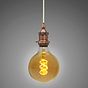 Soho Lighting Antique Copper Decorative Bulb Holder with Cream Twisted Cable