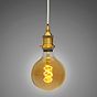 Soho Lighting Antique Gold Decorative Bulb Holder with Cream Twisted Cable