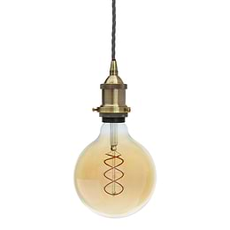 Antique Brass Exposed Bulb Pendant Light
