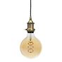 Soho Lighting Antique Brass Decorative Bulb Holder with Dark Grey Twisted Cable