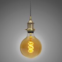 Antique Brass Exposed Bulb Pendant Light
