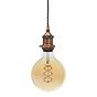 Soho Lighting Antique Copper Decorative Bulb Holder with Dark Grey Twisted Cable