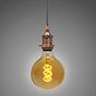 Soho Lighting Antique Copper Decorative Bulb Holder with Dark Grey Twisted Cable