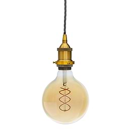 Antique Gold Exposed Bulb Pendant Light