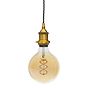 Soho Lighting Antique Gold Decorative Bulb Holder with Dark Grey Twisted Cable