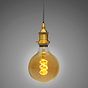 Soho Lighting Antique Gold Decorative Bulb Holder with Dark Grey Twisted Cable