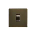 Soho Lighting Bronze 10A 1 Gang 2 Way Switch Black Inserts Screwless