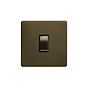 Soho Lighting Bronze 10A 1 Gang Intermediate Switch Black Inserts Screwless