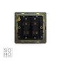 Soho Lighting Matt Black 10A 2 Gang 2 Way Switch Black Insert Screwless