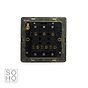 Soho Lighting Bronze & Brushed Brass 10A 3 Gang 2 Way Switch Black Inserts Screwless