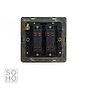 Soho Lighting Bronze & Brushed Brass 10A 2 Gang Intermediate Switch Black Inserts Screwless