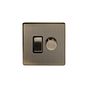 Soho Lighting Antique Brass dimmer and rocker switch combo Blk Ins Screwless