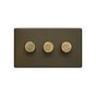 Soho Lighting Bronze 3 Gang 400W LED Dimmer Switch