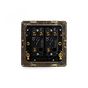 Soho Lighting Matt Black & Brushed Brass 20A 2 Gang 2 Way Toggle Switch Screwless