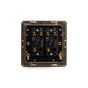 Soho Lighting Matt Black and Antique Brass 2 Gang 2 Way Toggle Switch