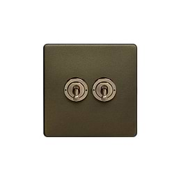 Soho Lighting Bronze 20A 2 Gang 2 Way Toggle Switch Screwless