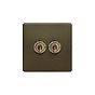Soho Lighting Bronze 20A 2 Gang 2 Way Toggle Switch Screwless