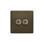 Soho Lighting Bronze 20A 2 Gang 2 Way Toggle Switch Screwless