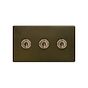 Soho Lighting Bronze 20A 3 Gang Intermediate Toggle Screwless