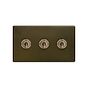 Soho Lighting Bronze 20A 3 Gang 2 Way Toggle Switch Screwless