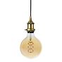 Soho Lighting Matt Antique Brass Decorative Bulb Holder with Black Round Cable