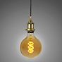 Soho Lighting Matt Antique Brass Decorative Bulb Holder with Black Round Cable