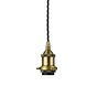 Soho Lighting Matt Antique Brass Decorative Bulb Holder with Black Twisted Cable