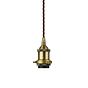 Soho Lighting Matt Antique Brass Decorative Bulb Holder with Brown Twisted Cable