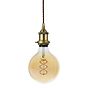 Soho Lighting Matt Antique Brass Decorative Bulb Holder with Brown Twisted Cable