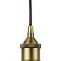 Soho Lighting Matt Antique Brass Decorative Bulb Holder with Black Round Cable