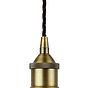 Soho Lighting Matt Antique Brass Decorative Bulb Holder with Black Twisted Cable