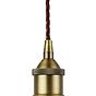 Soho Lighting Matt Antique Brass Decorative Bulb Holder with Brown Twisted Cable