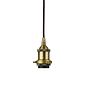 Soho Lighting Matt Antique Brass Decorative Bulb Holder with Black Round Cable