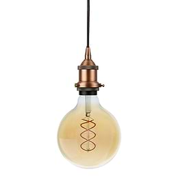Copper Exposed Bulb Pendant Light